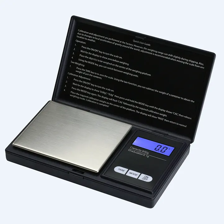 Commercio all'ingrosso personalizzato di alta precisione elegante digitale portatile di precisione 200g 500g 0.01g grammo oro gioiello della gemma della bilancia da tasca