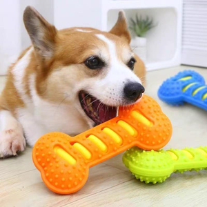 Pet Accessories Dog Product Top Seller New Arrival Rubber Dachshund Bone Shape Squeaky Dog Chew <b>Toy</b> for Aggressive Chewers - Product Image 1