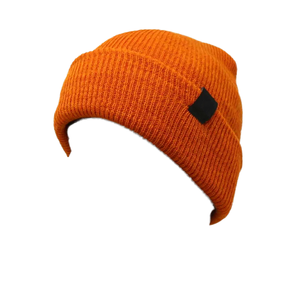 Chapeau en laine 100% rayé unisexe Azov personnalisé avec logo brodé, bonnet d'extérieur tricoté avec étiquette tissée - Product Image 3