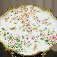 Style rétro décor antique créatif peint chinois Vase incrustation de cuivre ornement créatif Vase en céramique pour arrangement de fleurs Vase