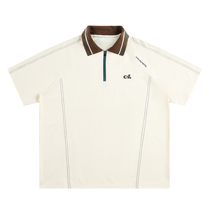 <span class=keywords><strong>Polo</strong></span> a Maniche Corte da Uomo con Ricamo 3D, Design Geometrico e Color Blocking, Alta Qualità, Vendita all'Ingrosso - Product Image 1