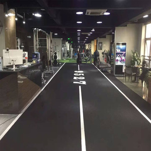 Salle de travail d'enseignement privé Gym Fitness Revêtement de sol <span class=keywords><strong>Gazon</strong></span> artificiel synthétique <span class=keywords><strong>noir</strong></span> <span class=keywords><strong>Tapis</strong></span> fonctionnel/Utilisation de la salle de sport - Product Image 6