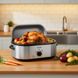 Horno asador eléctrico Vevor de 22Qt con tapa autorecargable, temperatura ajustable de 150-450F para cocinar pavo de 26Lb. - Product Image 2