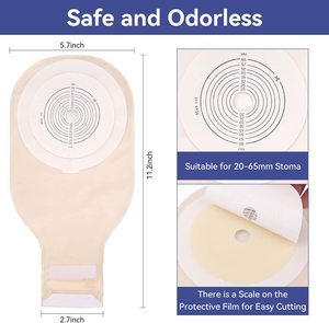 Bolsa de colostomía de ostomía de consumibles médicos reutilizables de una pieza de 65mm con cierre de gancho y bucle Bolsa De <span class=keywords><strong>Colostomia</strong></span> - Product Image 3