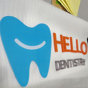 Bảng Hiệu Tiếp Nhận Tường Acrylic <span class=keywords><strong>3D</strong></span> Trang Trí Văn Phòng Làm Việc Tùy Chỉnh Cho Nha Khoa - Product Image 1