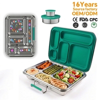 Boîte à bento en acier inoxydable de qualité 304, fabriquée par Aohea, avec plusieurs compartiments, isotherme, anti-fuite, style indien.