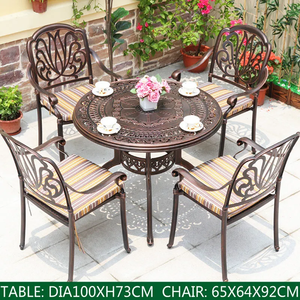 Mesa Lateral Durável de Alumínio Fundido Estilo Riviera Francesa - Mobiliário Vintage para Varanda, Ideal para Uso Externo em Vilas e Hotéis - Product Image 3