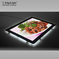 Boîte lumineuse LED sans fil double face pour commande, menu de restaurant, affichage publicitaire magnétique en acrylique, panneau d'affichage de menu d'hôtel noir CF9