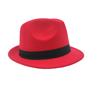 Sombrero Fedora <span class=keywords><strong>rojo</strong></span> Logotipo <span class=keywords><strong>de</strong></span> impresión <span class=keywords><strong>de</strong></span> fábrica <span class=keywords><strong>de</strong></span> China Cinta Sombrero Fedora <span class=keywords><strong>de</strong></span> <span class=keywords><strong>fieltro</strong></span> <span class=keywords><strong>de</strong></span> lana roja - Product Image 5