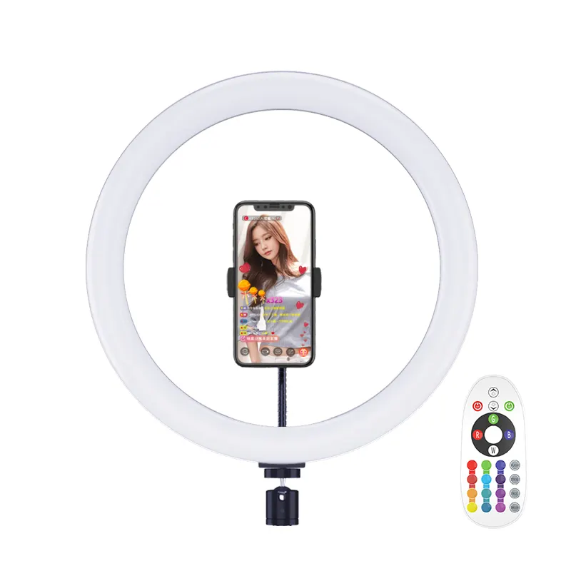 Tiktok/youtube를 위한 Dest 삼각 Stand12 인치 30cm RGB 다색 생방송 selfie 권리 빛을 가진 RK-42RGB 원격 제어