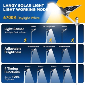 Lampione <span class=keywords><strong>Solare</strong></span> da Esterno Sunwe con Batteria Integrata 100W 200W 300W 400W 1000W - Product Image 5