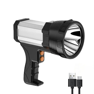 Linterna de Patrulla de Mano Súper Brillante de Alta Potencia, Resistente al Agua, Recargable por USB, Linterna LED Portátil, Linterna Táctica, Linterna de Búsqueda - Product Image 1