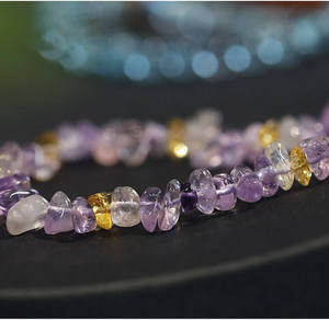 Correa de Muñeca para Teléfono con Cristales Naturales de Amatista y Citrino, Cordón Antipérdida para Móvil, Joyería - Product Image 1