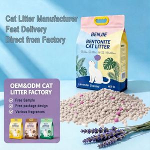 100% Natural Strong Clumping High Absorption 5L OEM Factory Direct Supply Free Sample Multiple Bentonite Cat Litter - Product Image 1