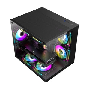 Boîtier PC AntarcChill Mid Tower <span class=keywords><strong>pour</strong></span> jeux, avec deux côtés en verre trempé, boîtier PC <span class=keywords><strong>Gamer</strong></span>, tour MATX <span class=keywords><strong>pour</strong></span> jeux - Product Image 2