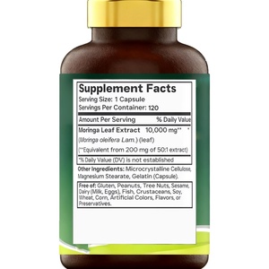 Fabricant d'aliments santé OEM/ODM sous marque privée : Capsules de Moringa Superfood Vert Complet Puissant pour Renforcer l'Immunité et Favoriser la Digestion - Product Image 2