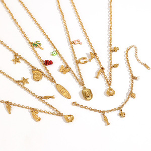 ชุดสร้อยคอรูปปลาดาวและเปลือกหอย ทำจากสแตนเลส ชุบทอง 18K สำหรับผู้หญิง เหมาะสำหรับงานปาร์ตี้ เครื่องประดับแฟชั่น - Product Image 3