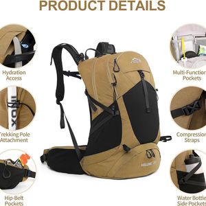 Échantillon gratuit Sac à dos en nylon unisexe grande capacité 60L Fermeture éclair Usine directe Grande capacité 60L Nylon Randonnée Trekking Housse de pluie - Product Image 5