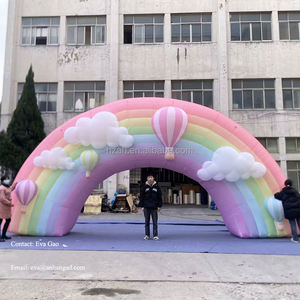 Globo de arco de boda de arco iris de nube inflable de luz LED con globo de nube y aire inflables de publicidad - Product Image 1