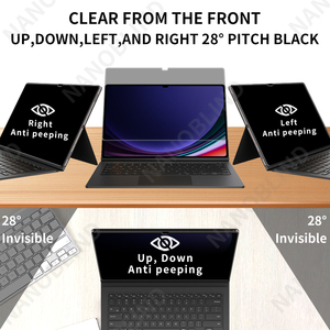 Nanoblind với Samsung Galaxy Tab S9 siêu dễ dàng cài đặt chống nhìn trộm bảo vệ màn hình riêng tư ánh sáng màu xanh vật nuôi noutbook 2.5D - Product Image 2