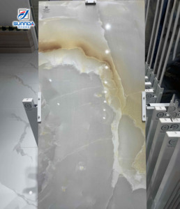 Xu Hướng Mới Tráng Men Đánh Bóng Sứ Gạch Sáng Bóng Bề Mặt Mạ Vàng Bạc Sang Trọng Đá Cẩm Thạch Thiết Kế Nhà Khách Sạn Biệt Thự - Product Image 2