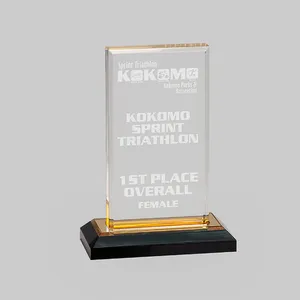 Troféu acrílico troféu quadrado transparente plexiglass award com/sem suporte