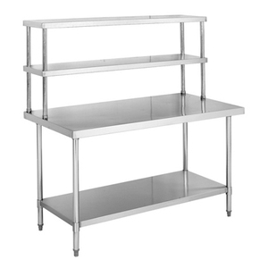 S002 Nhà Hàng Chân Vuông Bàn Làm Việc Không Gỉ Với Dưới Kệ - Product Image 4