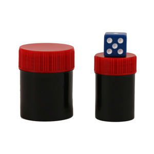 กล่องมายากลทรงกระบอกยืดหดได้ 5x4x4 สีดำ ฝาสีแดง พร้อมลูกเต๋า สำหรับการแสดงมายากล - Product Image 1