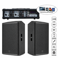 Système de sonorisation professionnel 1200W avec 2x12'' Subwoofers, Ensembles Karaoké TWS, Table de mixage amplifiée 4 canaux, Boîte de son, Enceinte