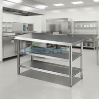 Table de travail en acier inoxydable de qualité alimentaire, station de préparation pour cuisine commerciale, plan de travail industriel robuste pour boulangerie, boucherie