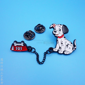 Broche en métal motif dessin animé Dalmatien, pendentif chaîne en alliage de zinc, design animal, bijou unisexe, cadeau - Product Image 1