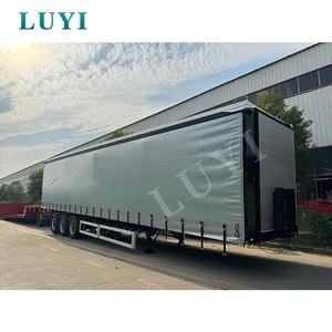 3-trục khô van hộp bán Trailer cho vận chuyển số lượng lớn hàng hóa 40t 50t Xe tải với vật liệu thép Rèm bên - Product Image 2