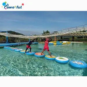 Taman Air Tiup Mengambang Jalur Udara Dock Platform Jiggle Bridge