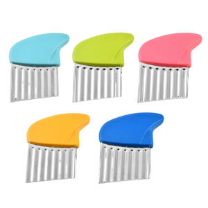 Coupe-frites multifonctionnel en acier inoxydable, outil de découpe ondulée, couteau à frites, 5 pièces, coupe-légumes coloré pour la cuisine - Product Image 2