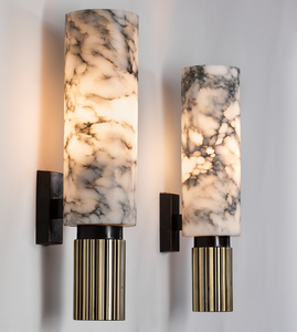 JACKSUN Marble Cylindrical <strong>Hallway</strong> Wall Lamps Black Gold Brass Long Vanity Wall Scones Corridor Stairs Stone Wall <strong>Light</strong> <strong>Fitting</strong> - Product Image 5
