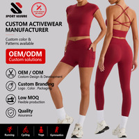Ensemble de vêtements de sport personnalisés 6 pièces pour femmes, tenue de fitness, ensemble de yoga, ensemble de sport à taille croisée
