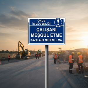 Reflective <b>Roadway</b> Caution <b>Safety</b> Sign for Outdoor Use - Product Image 3