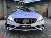 Kit de Carrocería Nuevo para Benz Clase C W205 2019-2021, Actualización a C63 AMG, Parachoques + Rejilla GT + Faldones Laterales + Capó, 1 Año de Garantía
