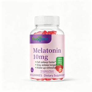Gommose di Melatonina 10mg Personalizzate OEM al Gusto Fragola per Supporto Naturale al Sonno, Non Causa Dipendenza, Senza Farmaci, Vegane, Direttamente dalla Fabbrica - Product Image 1