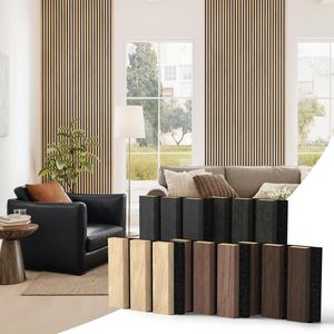 Panneaux muraux acoustiques en bois 3D <span class=keywords><strong>à</strong></span> lattes, <span class=keywords><strong>à</strong></span> <span class=keywords><strong>coller</strong></span>, absorbant le son, texture bois, panneaux décoratifs pour le design d'intérieur de bureau et de studio - Product Image 1