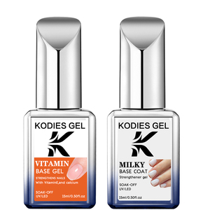 Venta al por mayor de fábrica de esmaltes de <span class=keywords><strong>uñas</strong></span> en gel con fórmula de vitamina E, capa base lechosa, marca privada/logotipo pe - Product Image 1