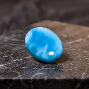 Piedras Preciosas Sueltas de Larimar Natural Ovaladas de 5x7 mm, Certificadas por IGI, de Alta Calidad, 0.80 Quilates, Azul Oscuro/Azul Cielo Claro, para Joyería - Product Image 3