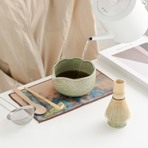 Kit <span class=keywords><strong>Matcha</strong></span> Best-Seller d'<span class=keywords><strong>Amazon</strong></span> : Fouet en Céramique, Bol Chasen, Brosse à Thé, Ensemble de Thé Japonais Personnalisé - Product Image 3