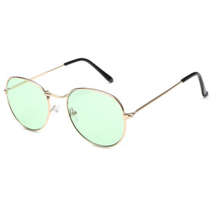 Xsy <b>Sunglasses</b> Women Men Fashion <b>Round</b> Frame Pink Lens Gold Frame Unisex Sun Protection Travel Use - Product Image 5
