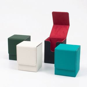 Factory-hot-selling <b>Card</b> Storage Box Color <b>Playing</b> Game Poker Packaging Box PU Leather Vertical Insert Game <b>Card</b> Case - Product Image 1