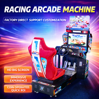 Máquina de Juegos de Carreras de Coches Operada con Monedas, Simulador de Carreras Outrun 32, Simulador de Conducción para Centros de Juegos Arcade