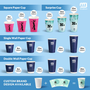 Vaso de Café de Papel con Logotipo Personalizado, Ecológico, Reciclable, de Doble Pared, Color Nude, con Estampado de Lámina Dorada Rosa, Tacto Suave - Product Image 3