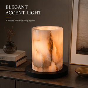 Natural Alabaster Table Lamp Translucent Stone Ambient nights <b>Light</b> for Bedroom Living Room Hotel Bedside lamp OEM ODM Factory - Product Image 2