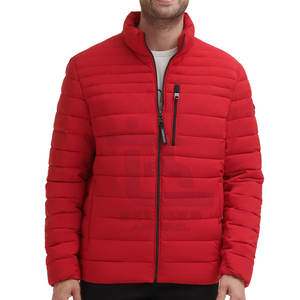 Chaqueta acolchada de hombre de alta calidad con logotipo personalizado para invierno con cuello levantado de talla grande - Product Image 1