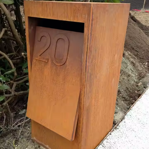 ตู้จดหมายเหล็กคอร์เทนตกแต่งสไตล์วินเทจ ทนทาน กันน้ำ ปรับแต่งความจุได้ ติดตั้งง่าย - Product Image 3